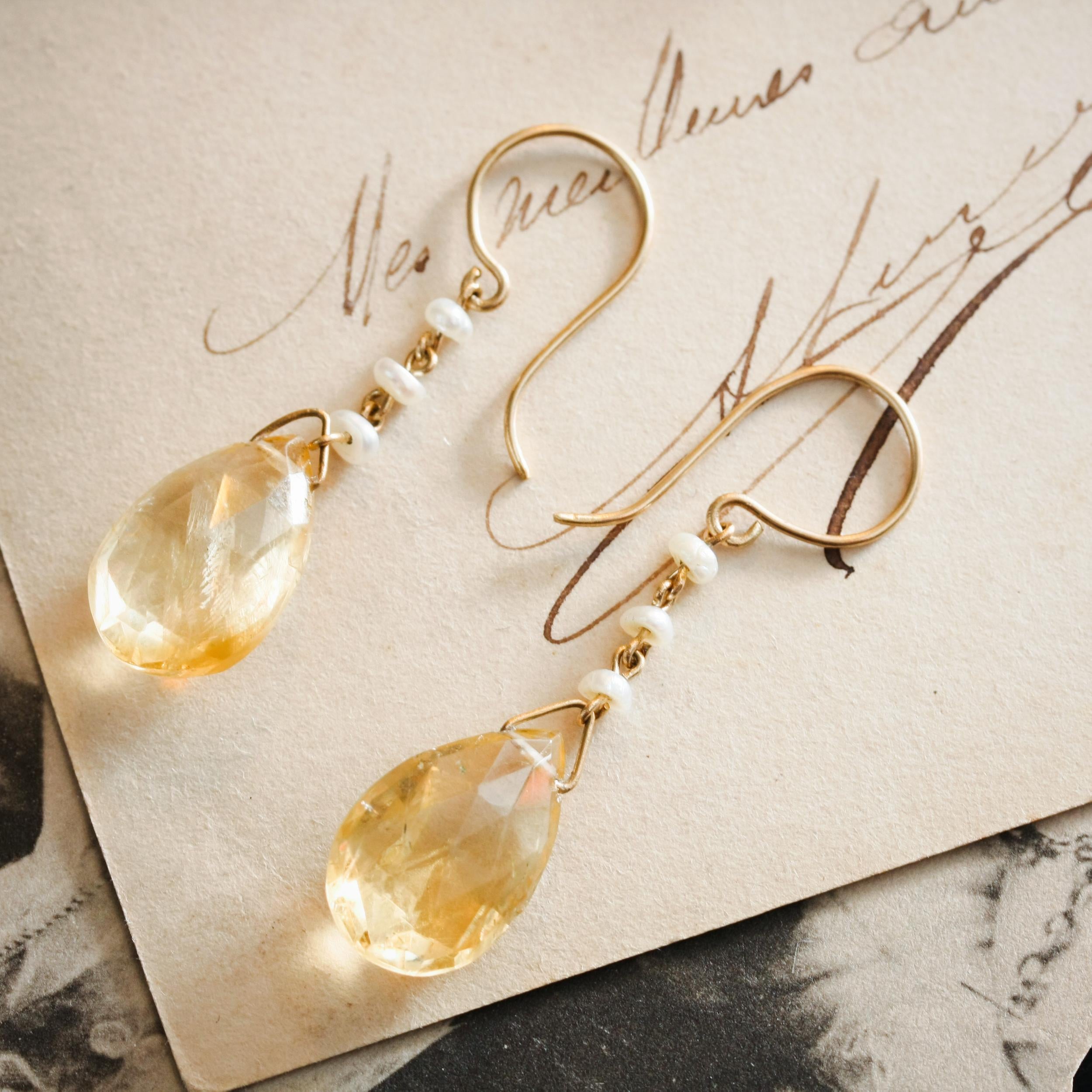 Antique store citrine earrings