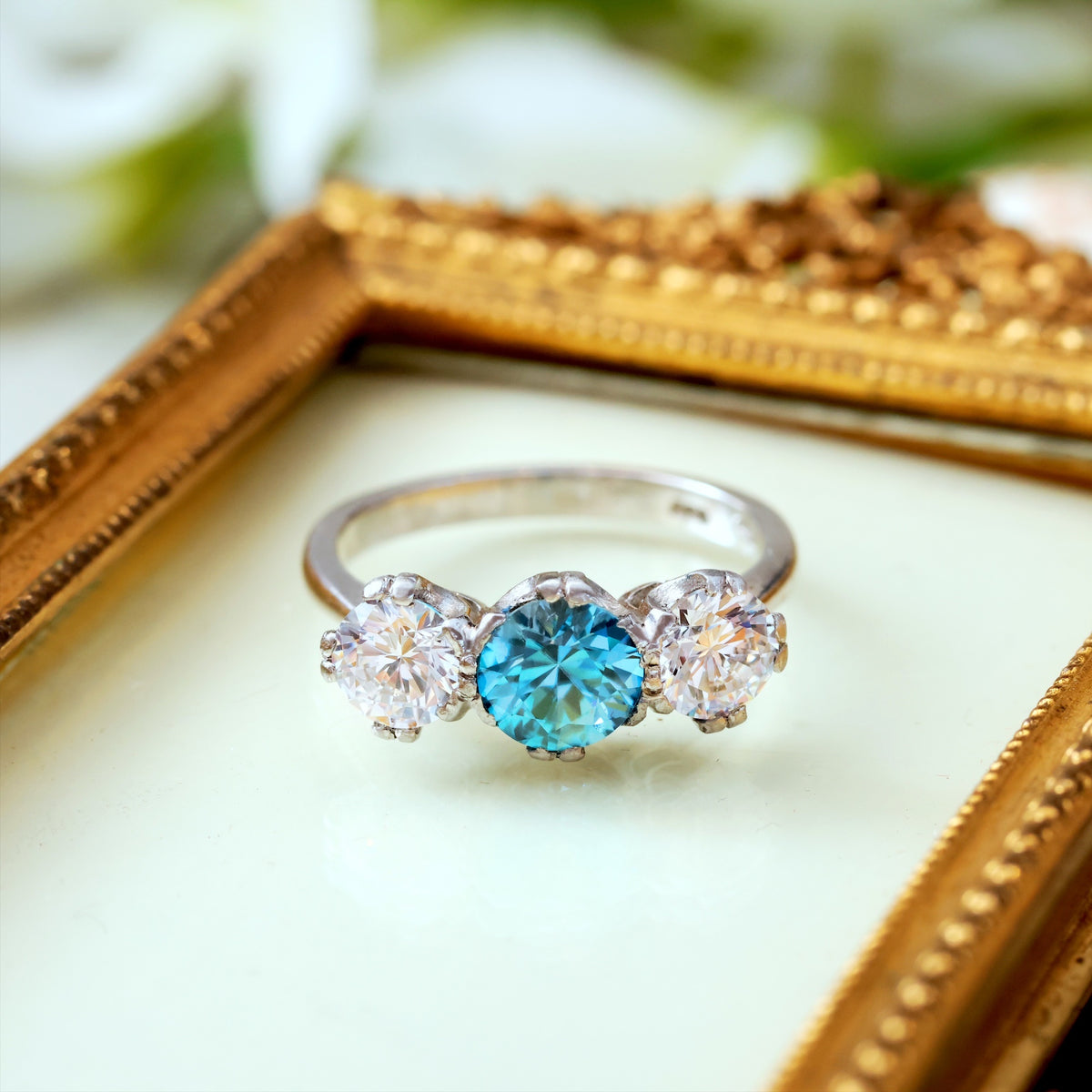 Glamorous Recycled Zircon & Platinum Dress Ring