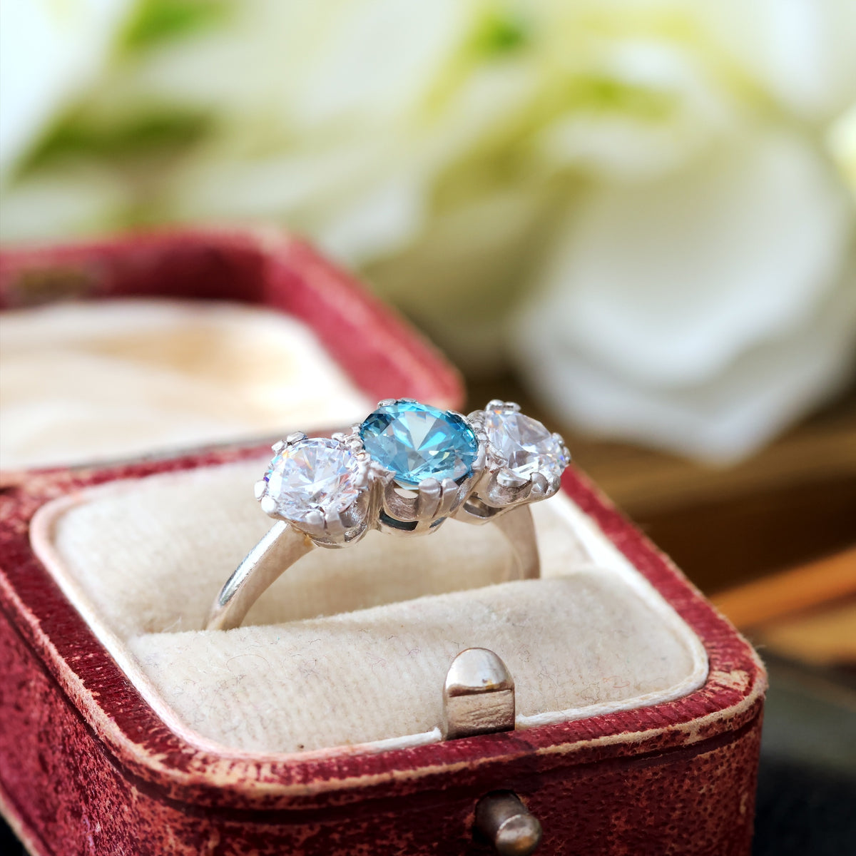 Zircon & Cubic Zirconia Platinum Dress Ring