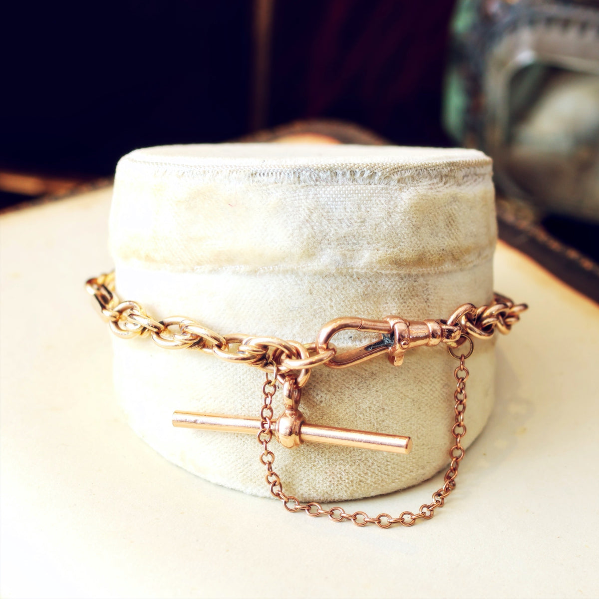 Vintage 9ct Rose Gold Watch Chain Bracelet