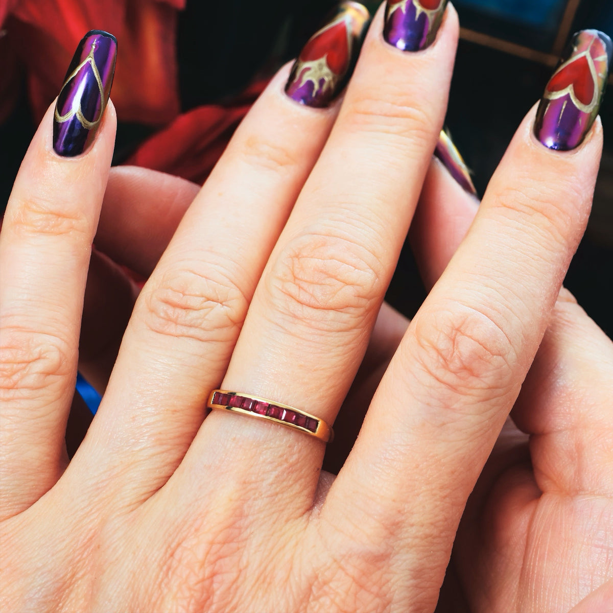 Vintage Date 1990 9ct Gold & Ruby Ring