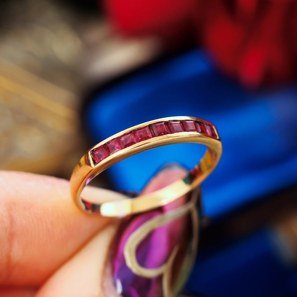 Vintage Date 1990 9ct Gold & Ruby Ring