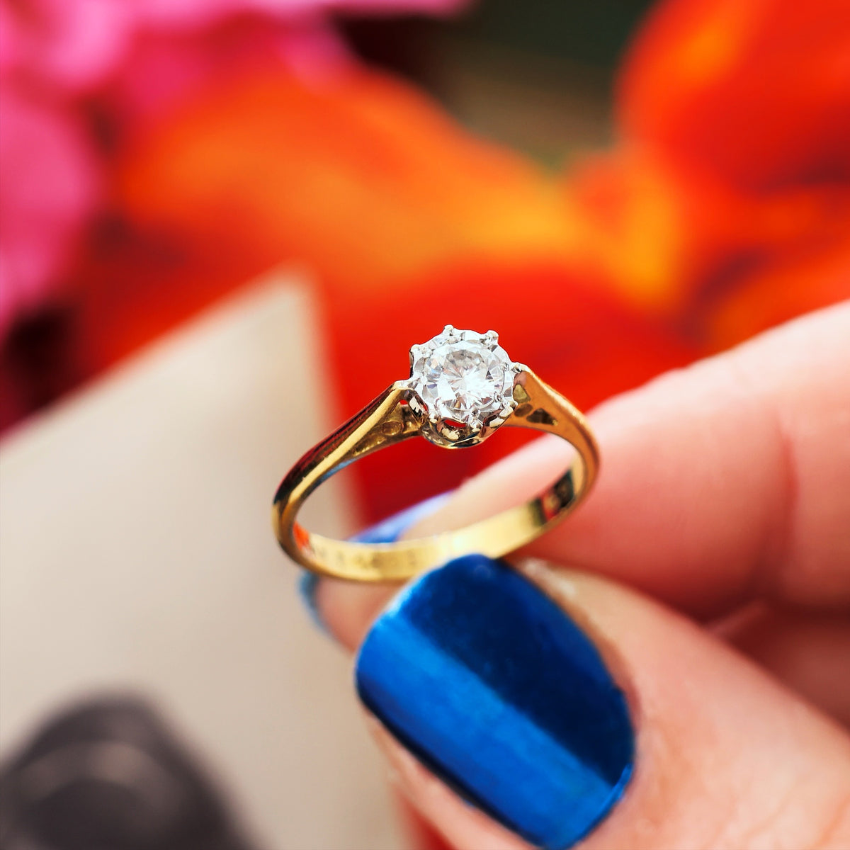 Vintage 1970's Diamond Solitaire Engagement Ring