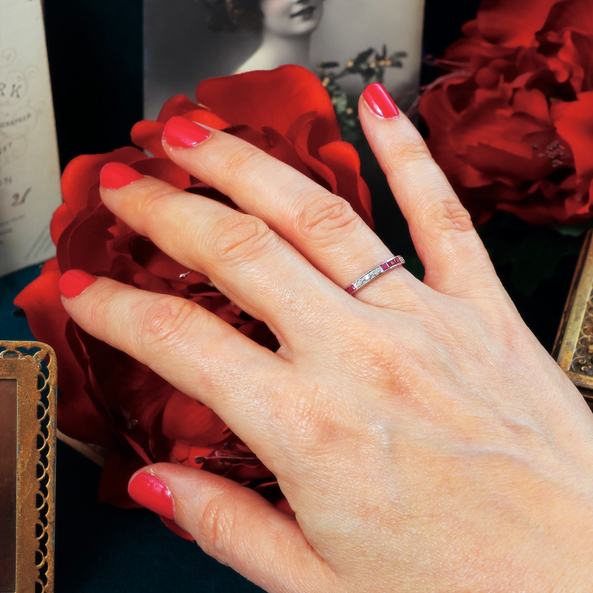 A Vintage Art Deco Ruby & Diamond Eternity Ring