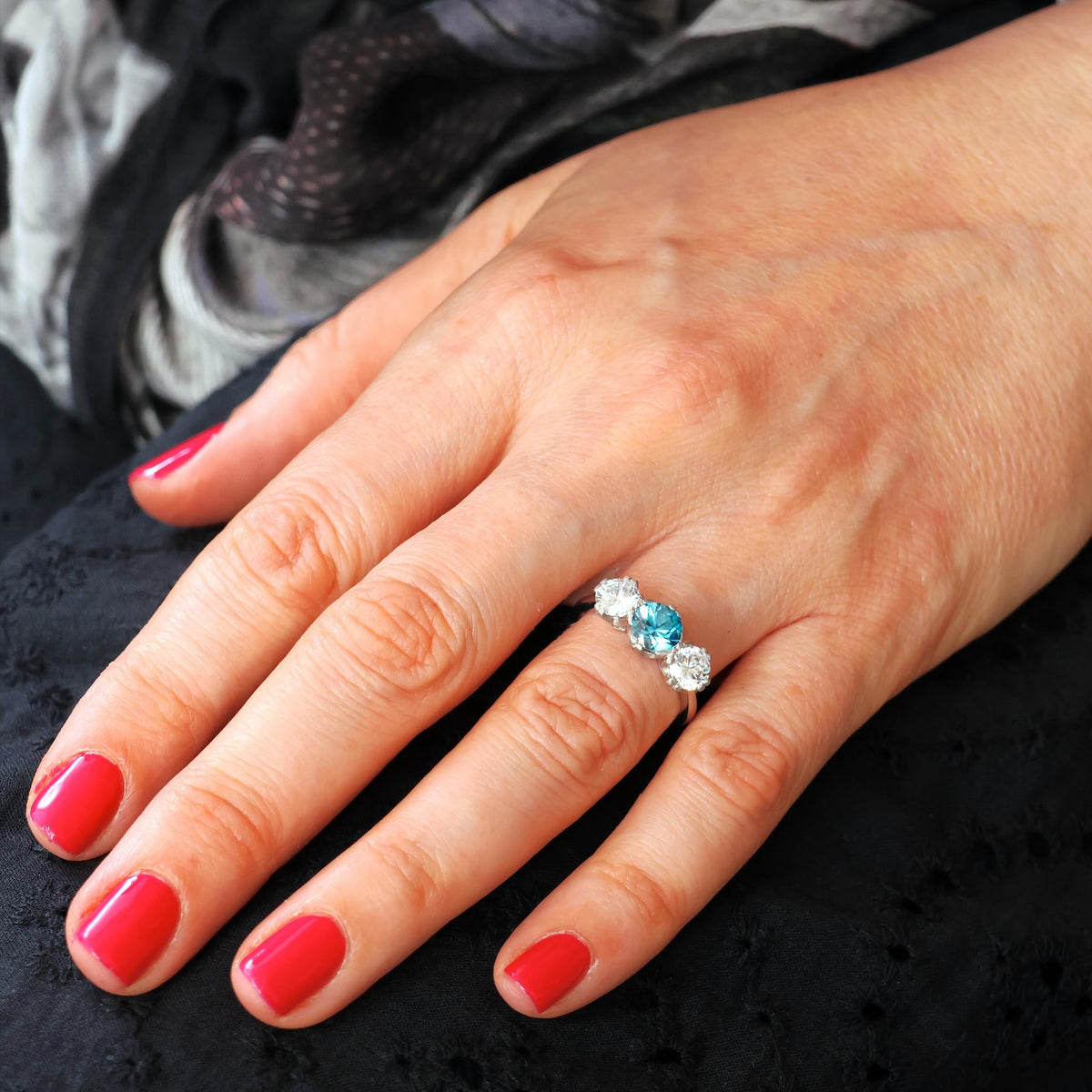 Glamorous Recycled Zircon & Platinum Dress Ring