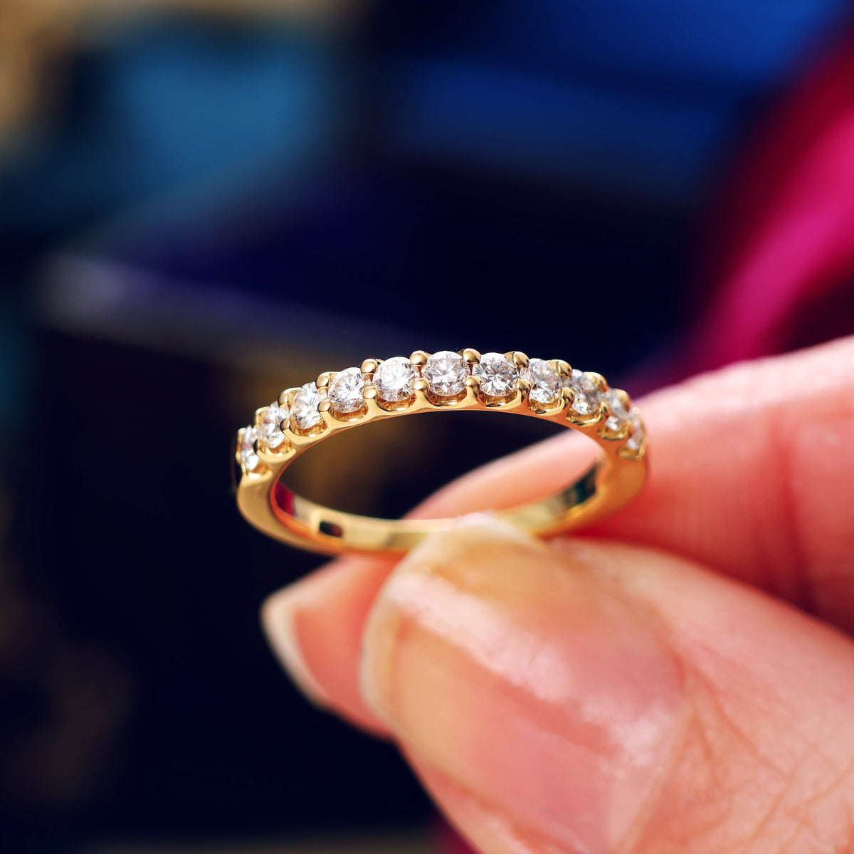 Half Carat 18ct Yellow Gold Half Eternity Ring