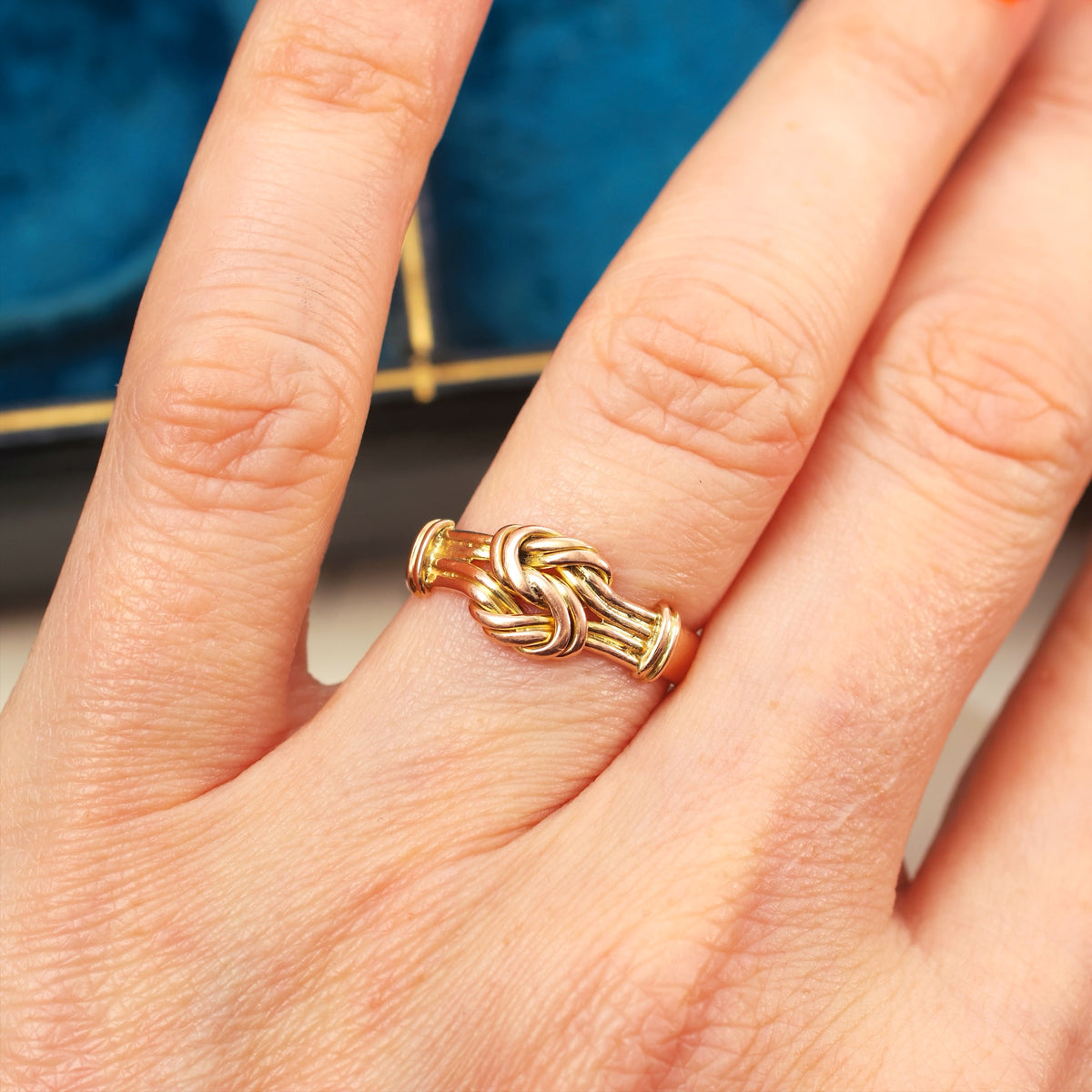 Antique Date 1899 9ct Gold Lover's Knot Ring