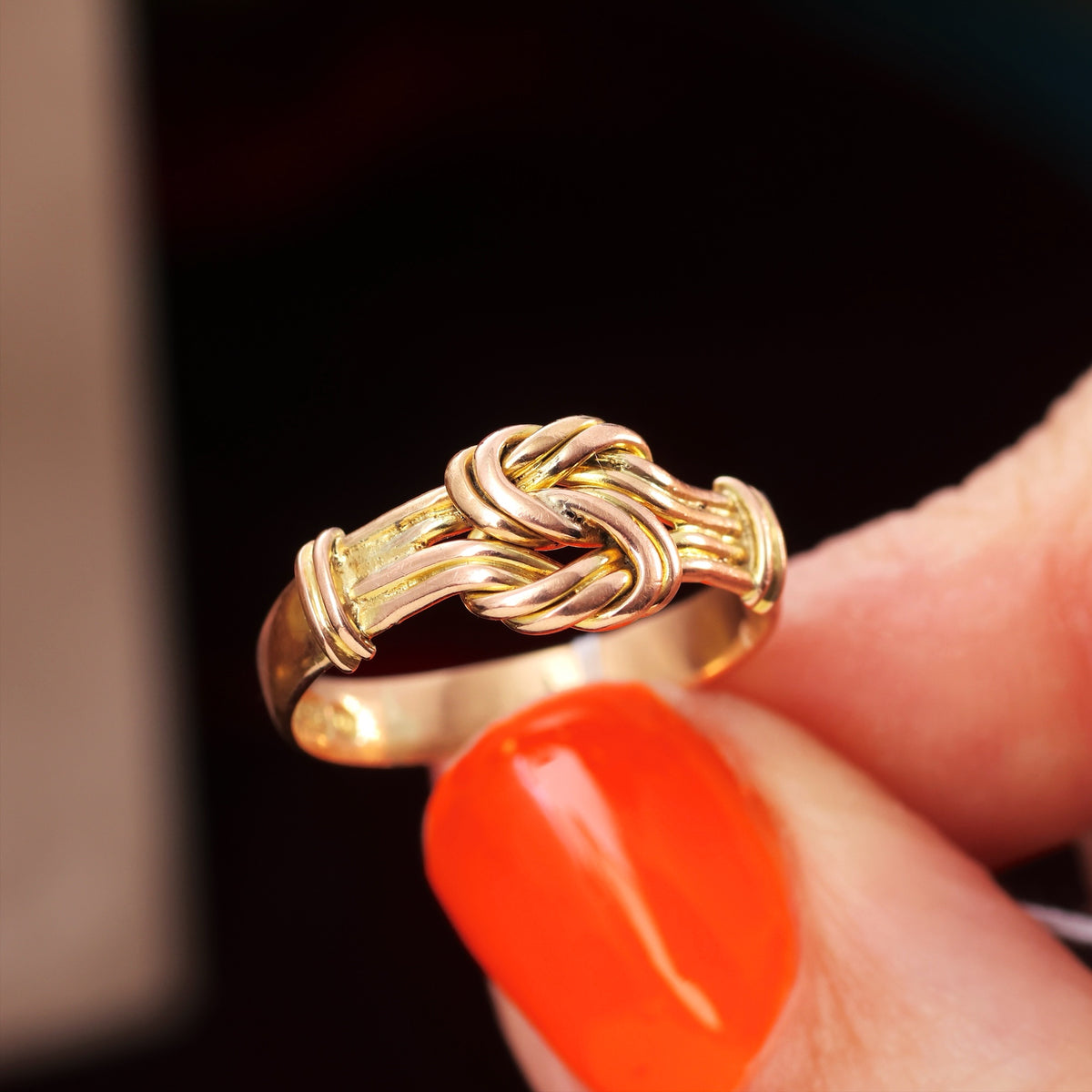 Antique Date 1899 9ct Gold Lover's Knot Ring