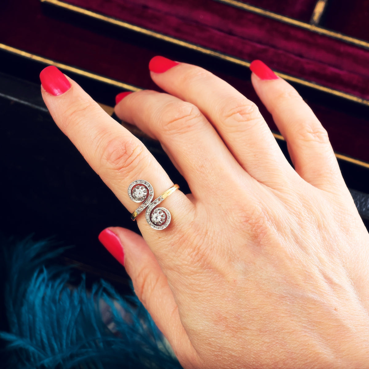 Antique 'Twin Galaxies' Diamond Ring