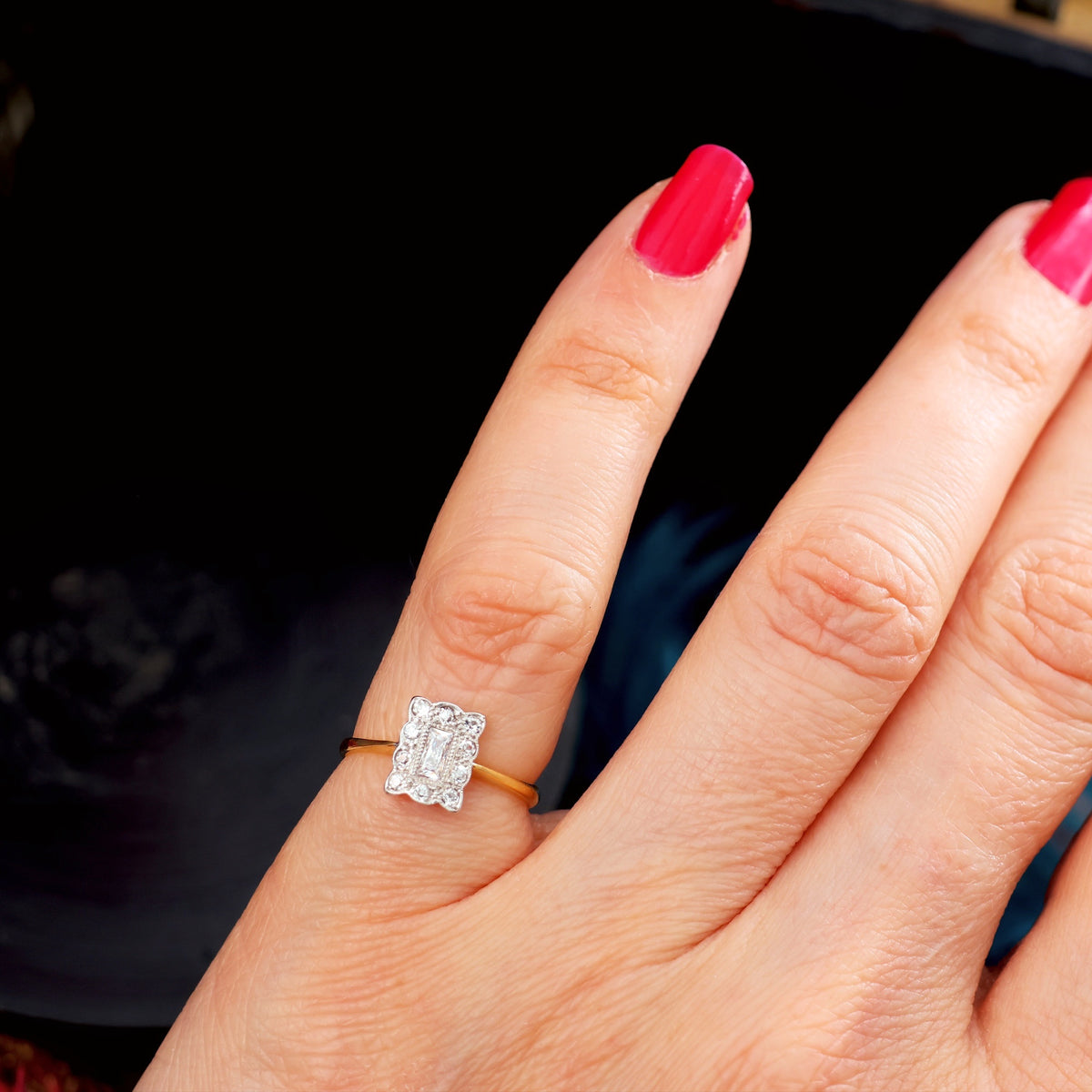 Pretty Edwardian Panel Ring