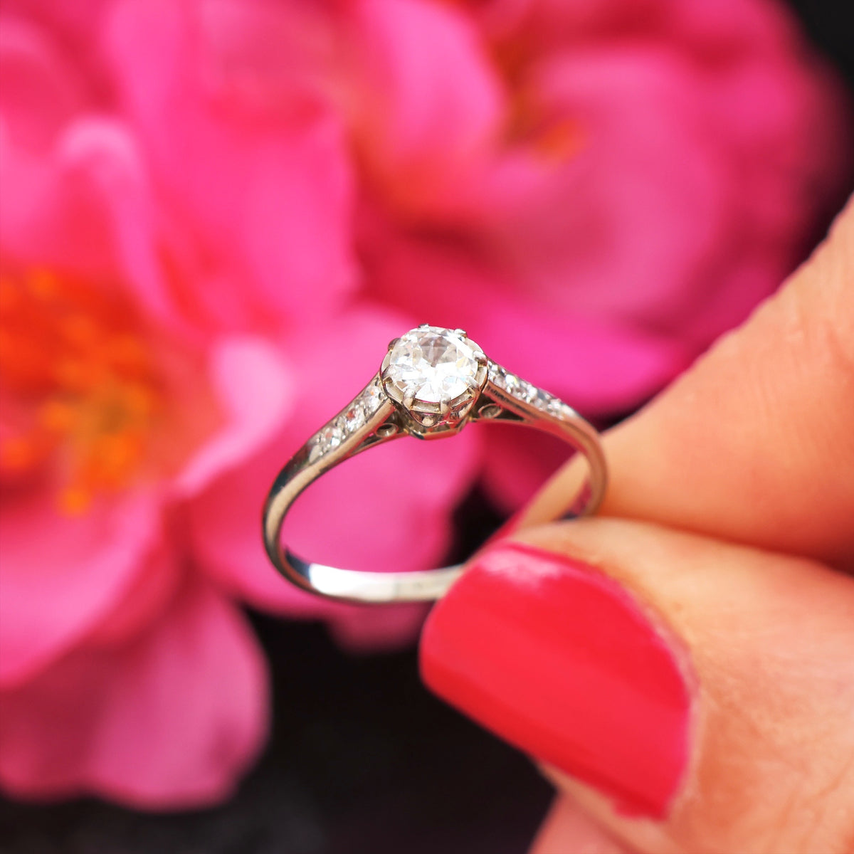 Vintage Perfection! Platinum & Diamond Engagement Ring