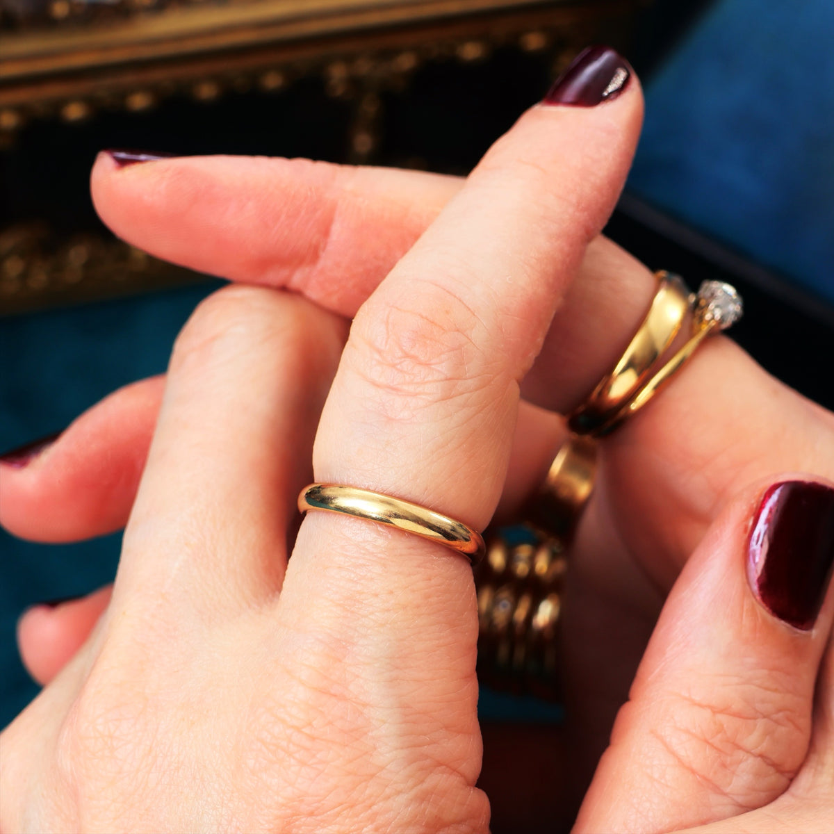 Vintage Rose Gold Wedding Band