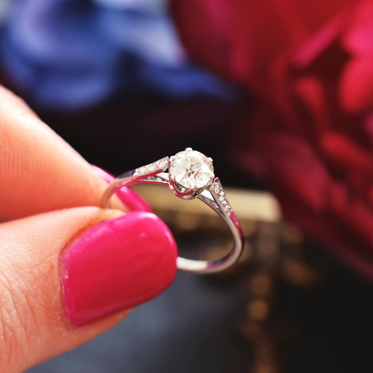 Fine Vintage Diamond Solitaire Engagement Ring