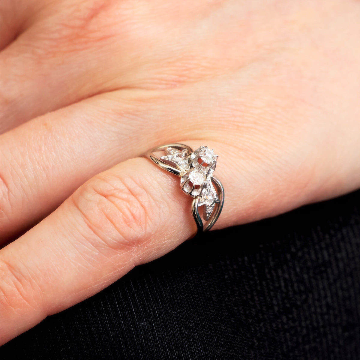 Vintage 'Toi et Moi' Diamond Crossover Ring