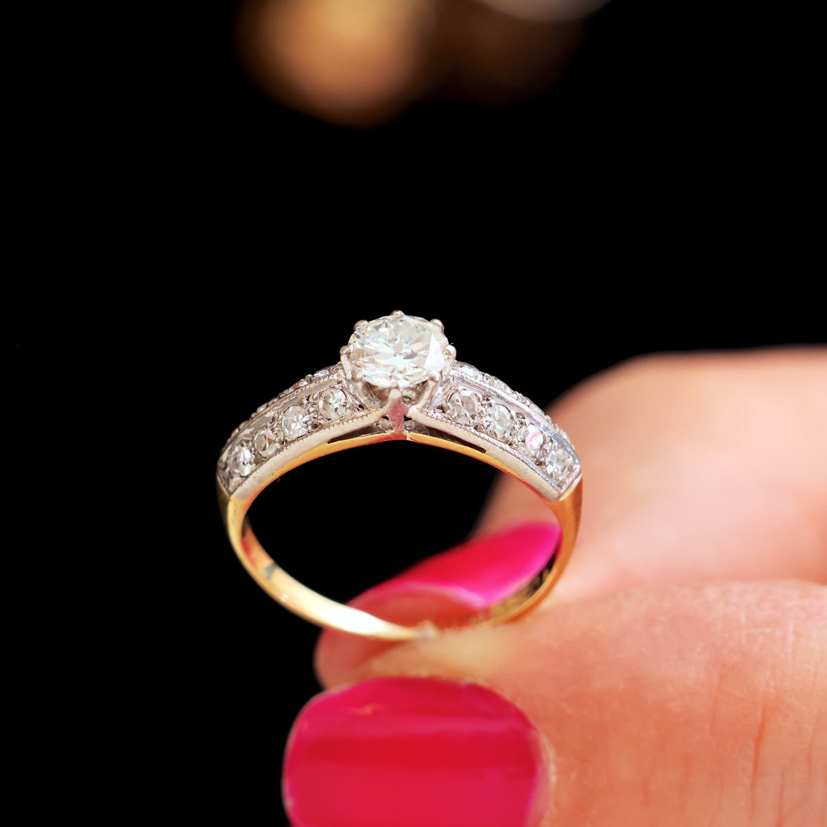 An Exceptional Vintage Mid Century Diamond Engagement Ring