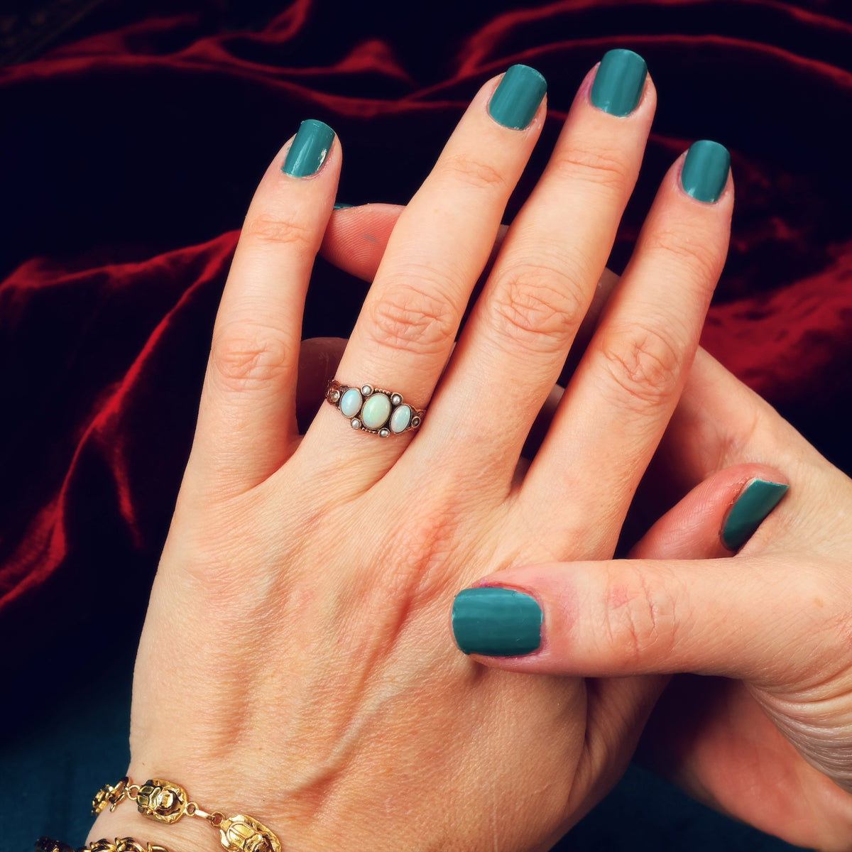 Antique Victorian Opal & Seed Pearl Ring