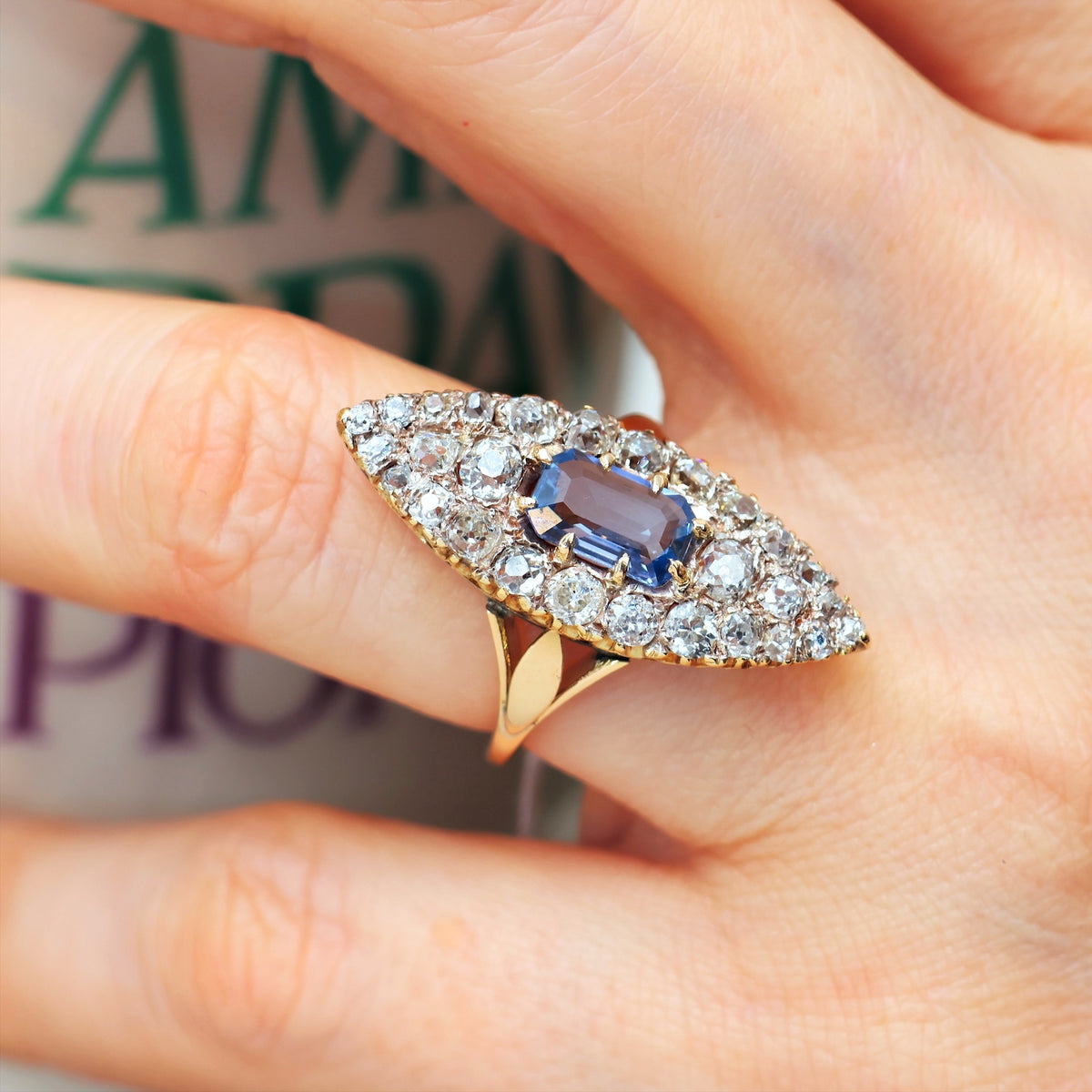 OH My Goodness!! Mesmerising Marvellous Marquise Sapphire & Diamond Ring