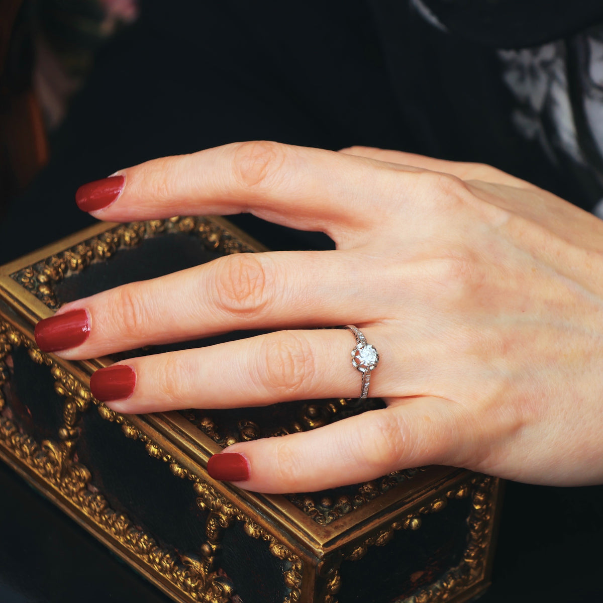 Vintage Art Deco Platinum Diamond Engagement Ring