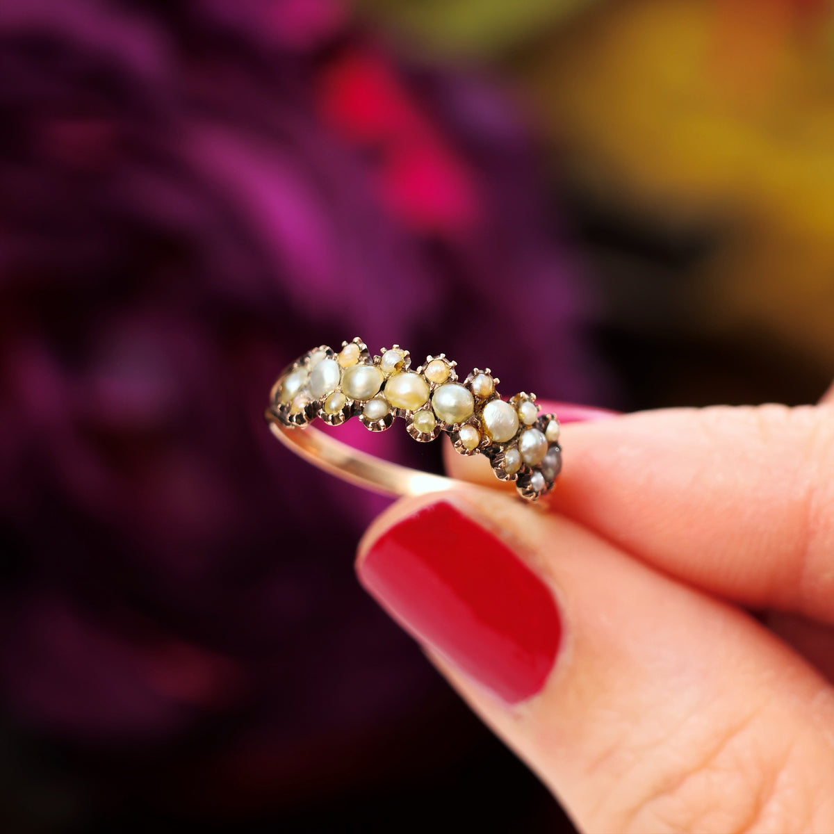 Devotedly Divine Antique Georgian Pearl Band Ring