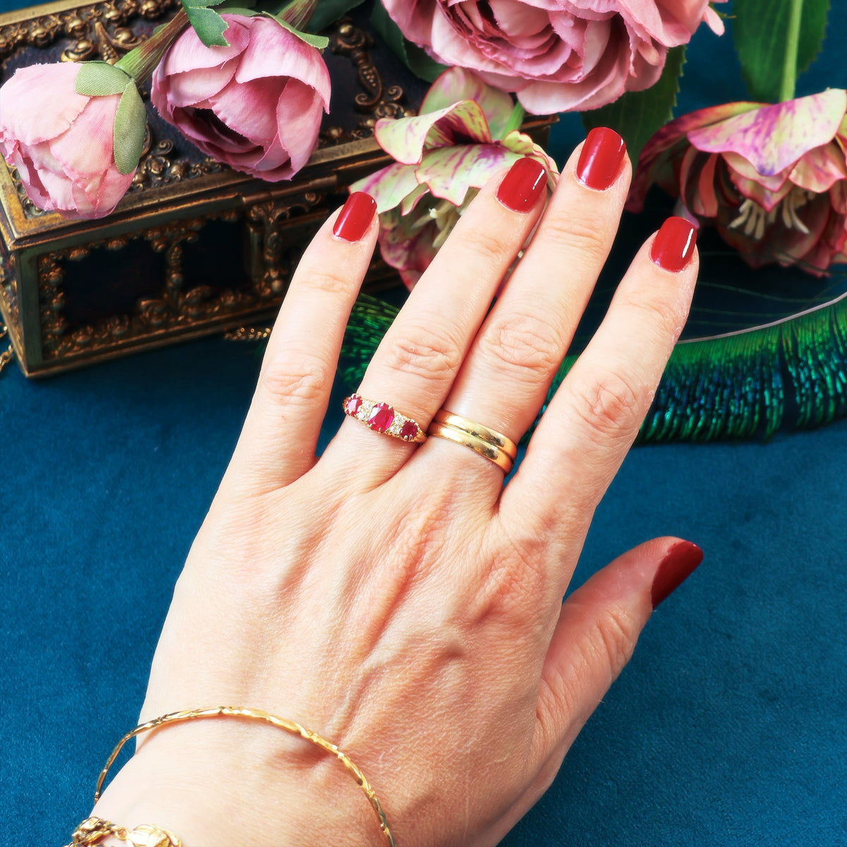 Antique Date 1913 Verneuil Ruby & Diamond Ring