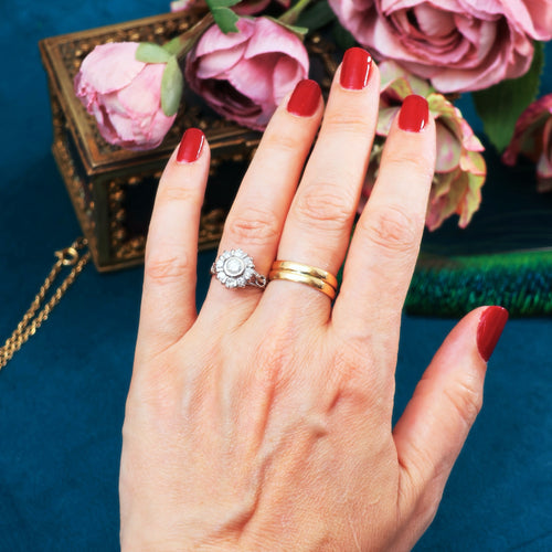 Vintage Mid Century Modern Diamond Engagement Ring