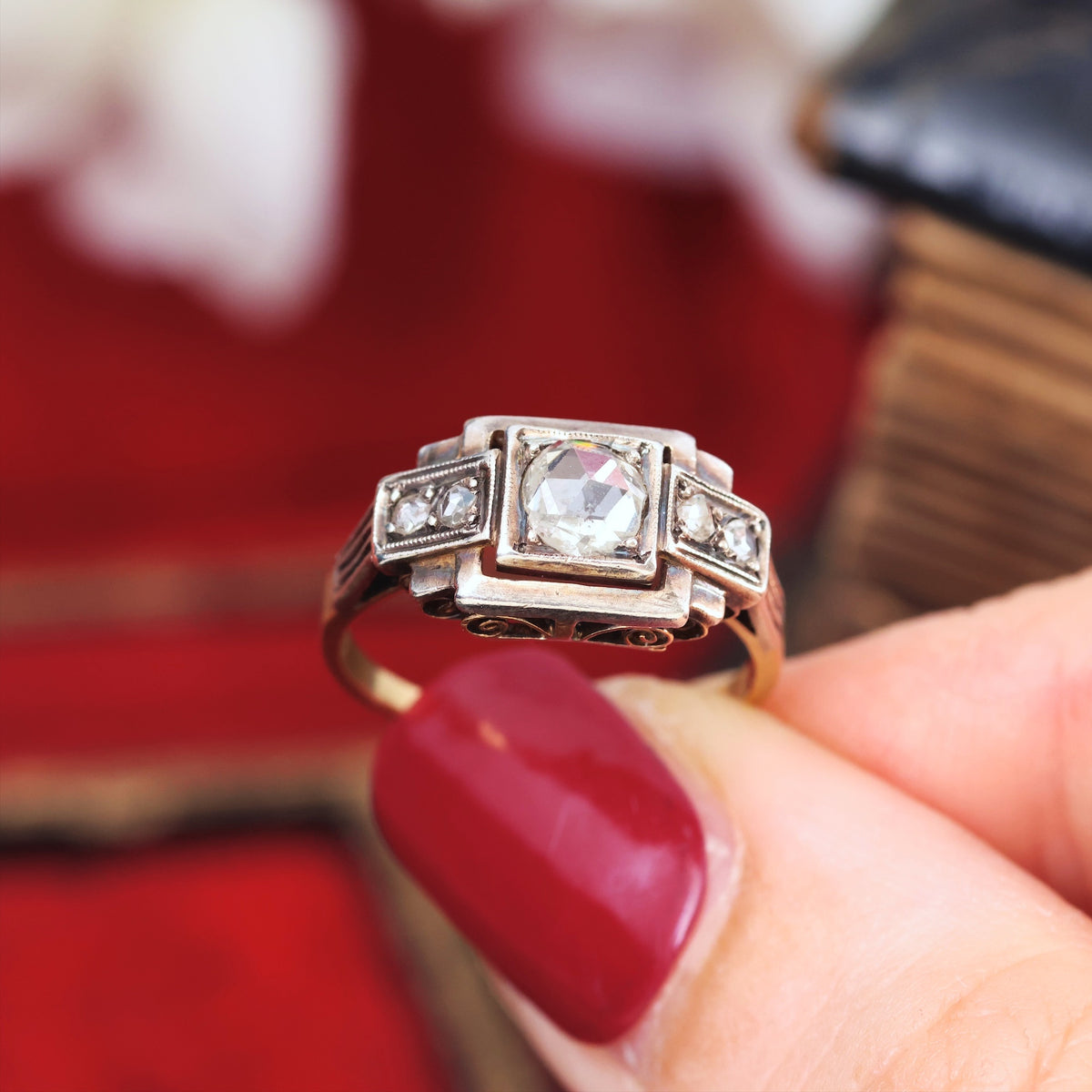 All Original Art Deco Rose Cut Diamond Ring