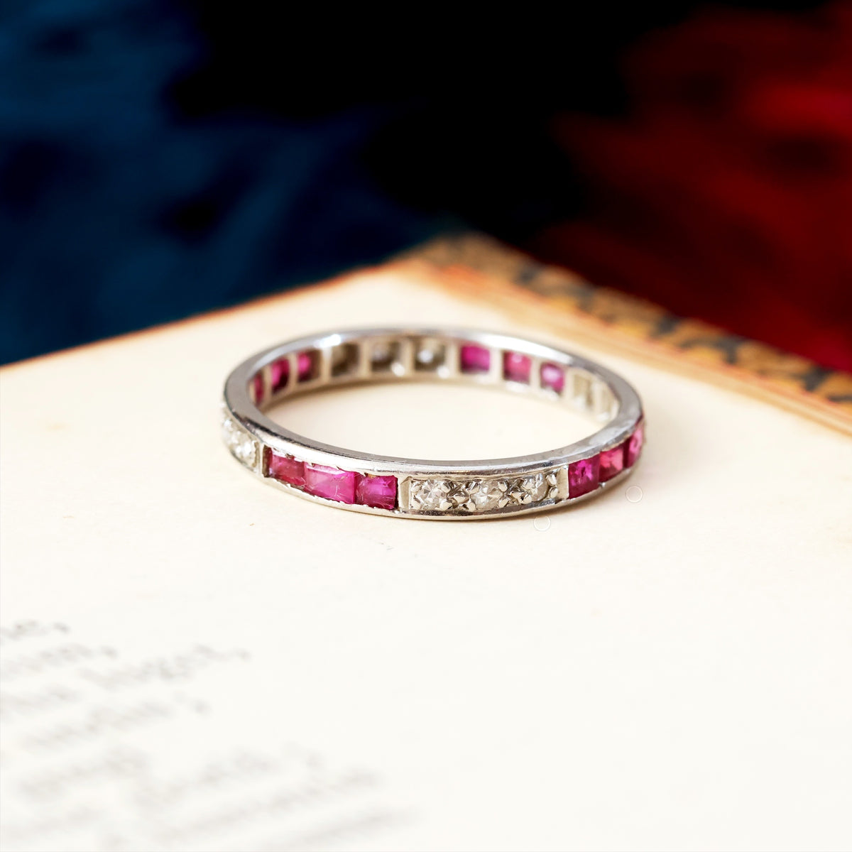 A Vintage Art Deco Ruby & Diamond Eternity Ring