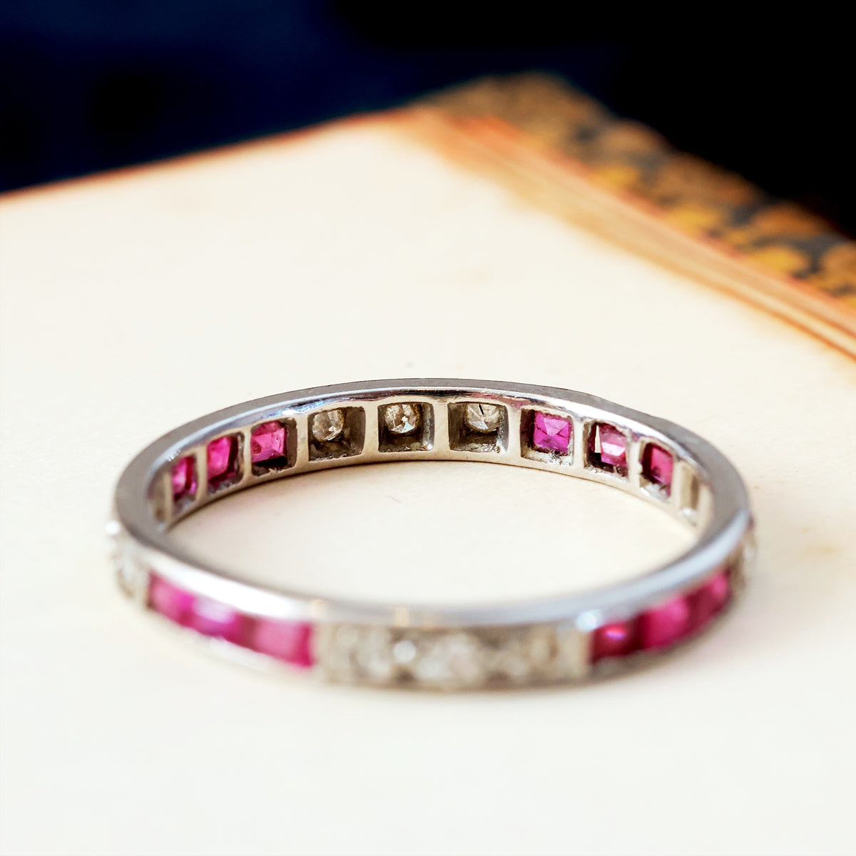 A Vintage Art Deco Ruby & Diamond Eternity Ring