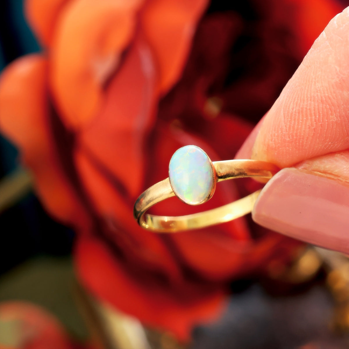 Sweetly Simple Antique Crystal Opal Ring