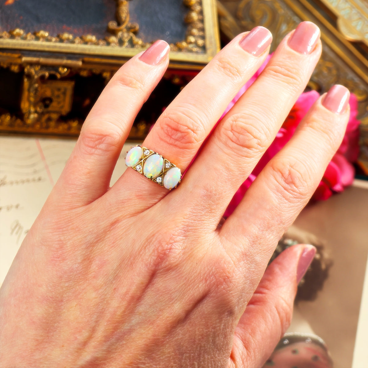 Late Victorian Opal & Diamond Dress Ring