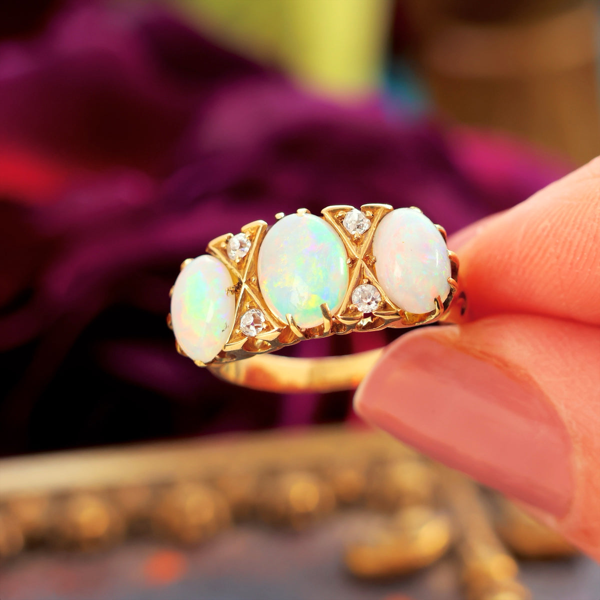 Late Victorian Opal & Diamond Dress Ring