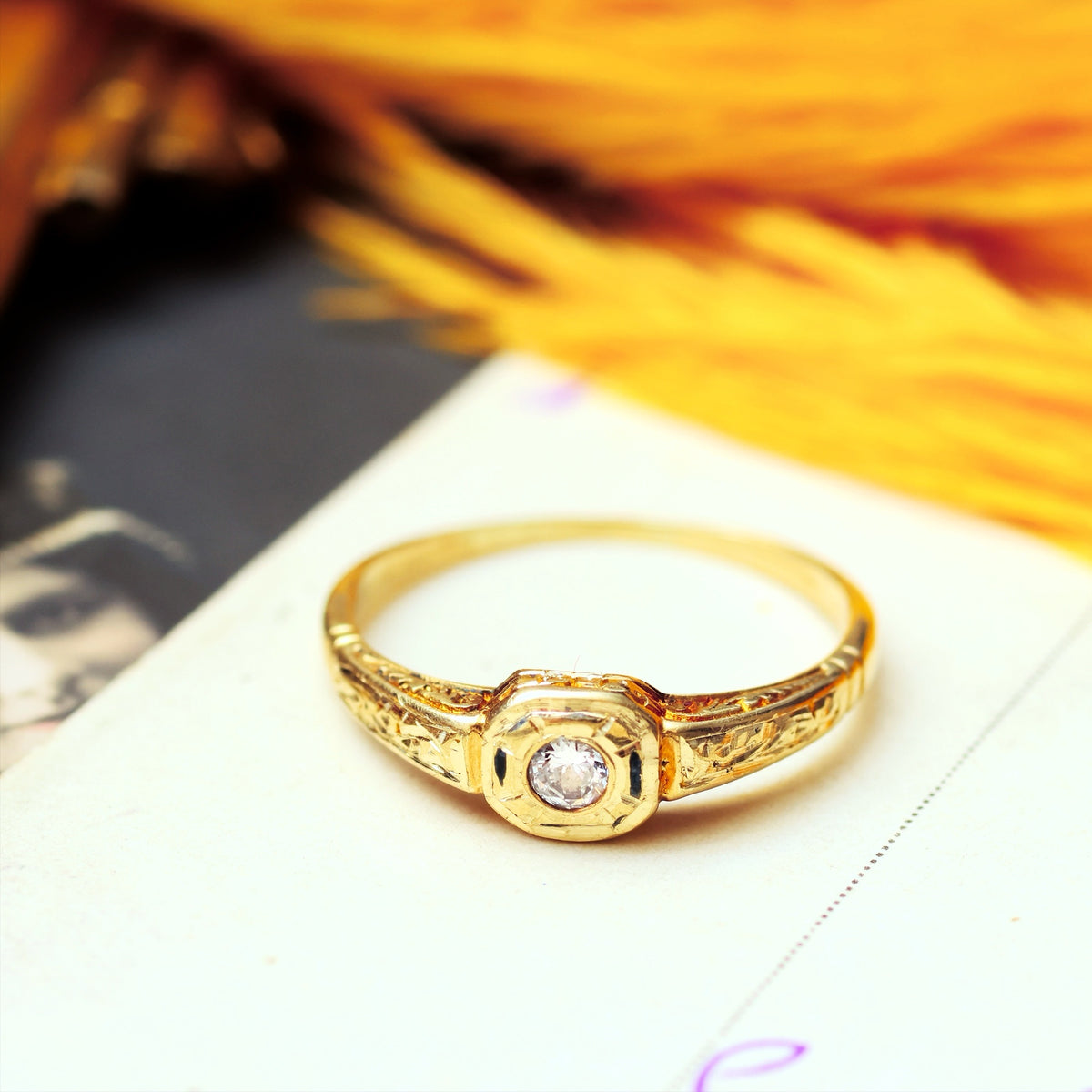 Vintage Gold Diamond Solitaire