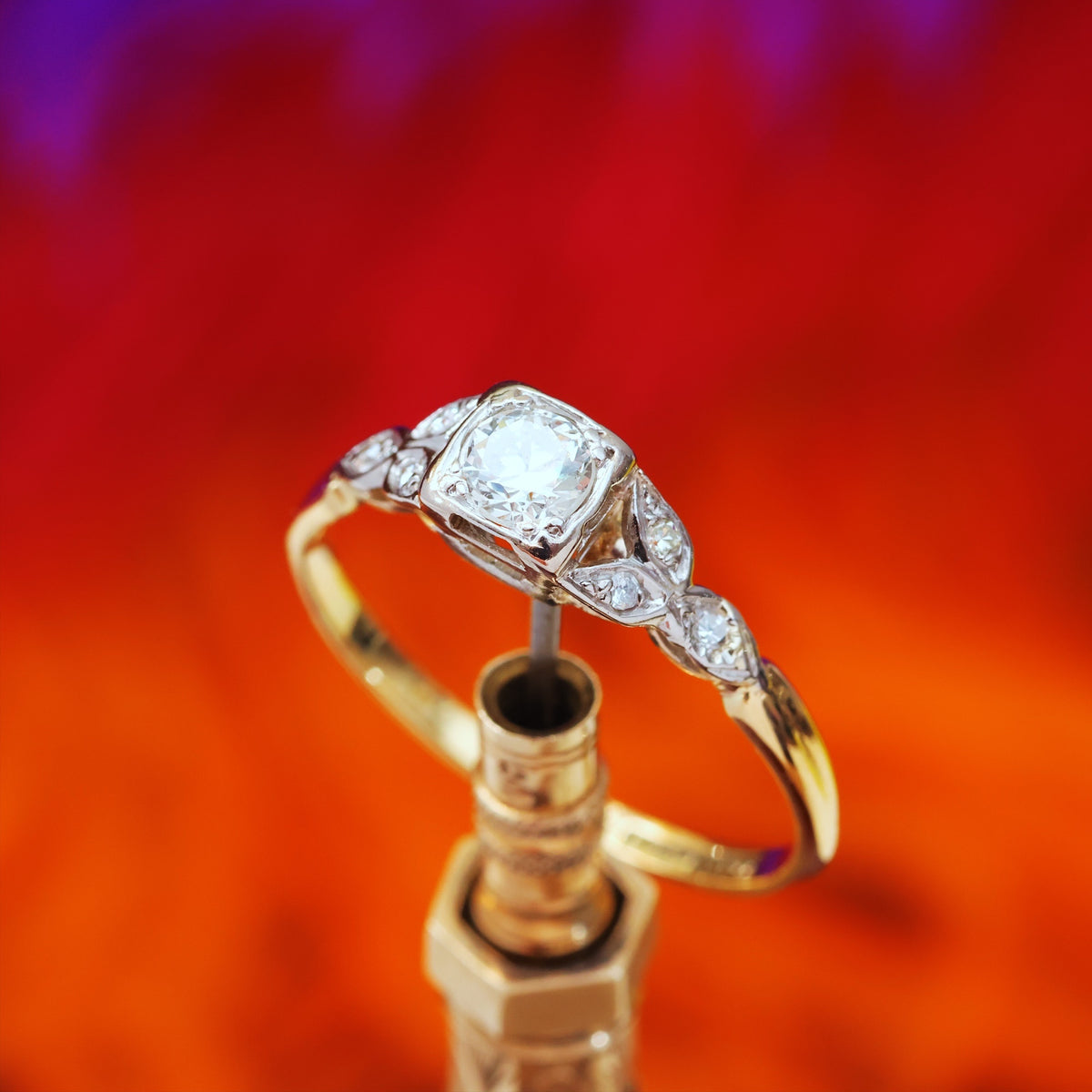 Darling Vintage Hand Cut Diamond Engagement Ring