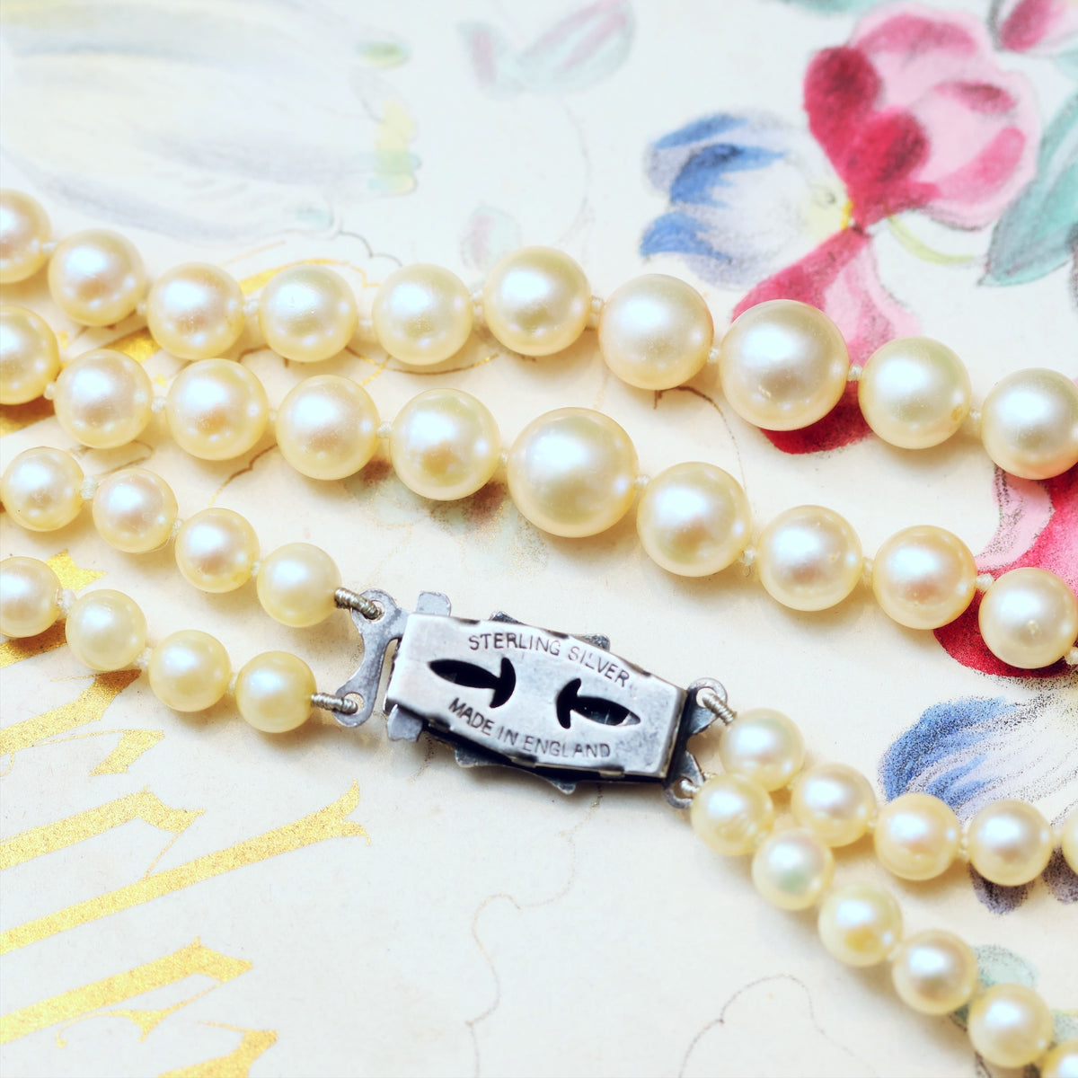 Vintage Double Row Cultured Saltwater Pearl Necklace