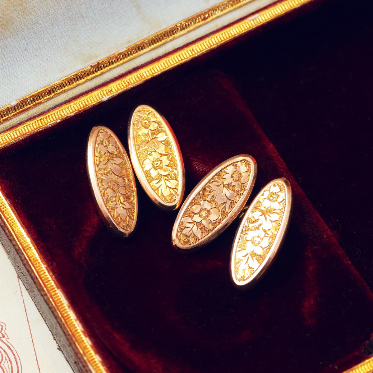 Romantic Edwardian 9ct Gold Cufflinks