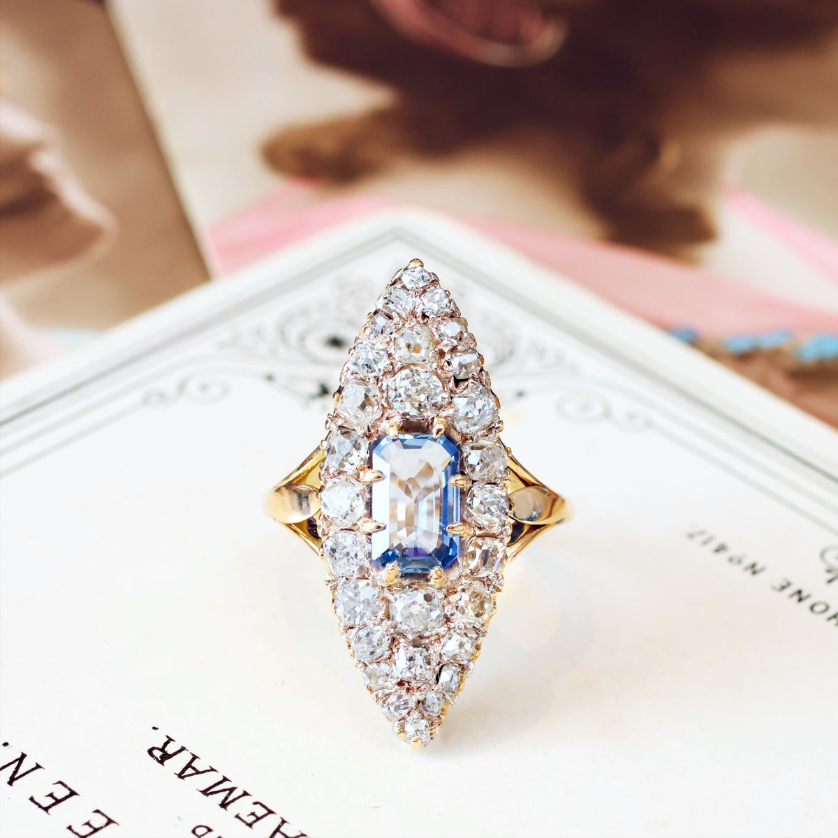 OH My Goodness!! Mesmerising Marvellous Marquise Sapphire & Diamond Ring