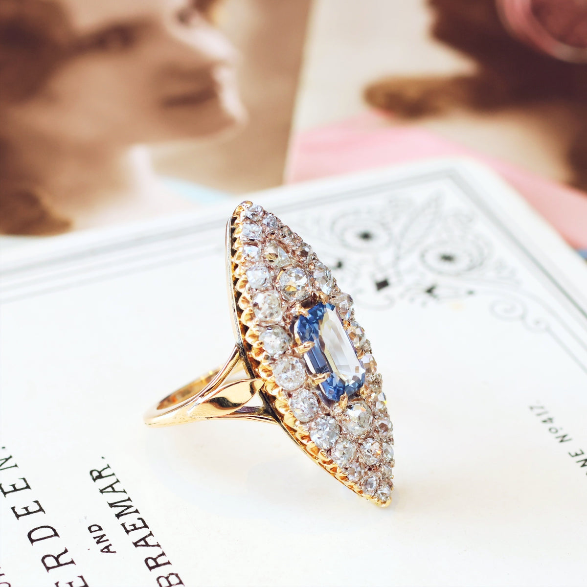 OH My Goodness!! Mesmerising Marvellous Marquise Sapphire & Diamond Ring