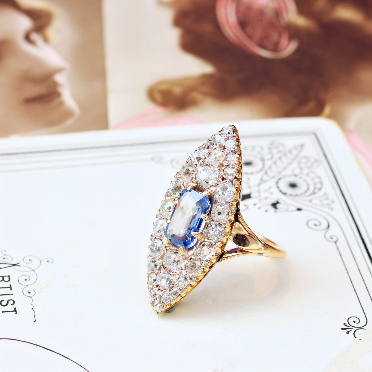 OH My Goodness!! Mesmerising Marvellous Marquise Sapphire & Diamond Ring