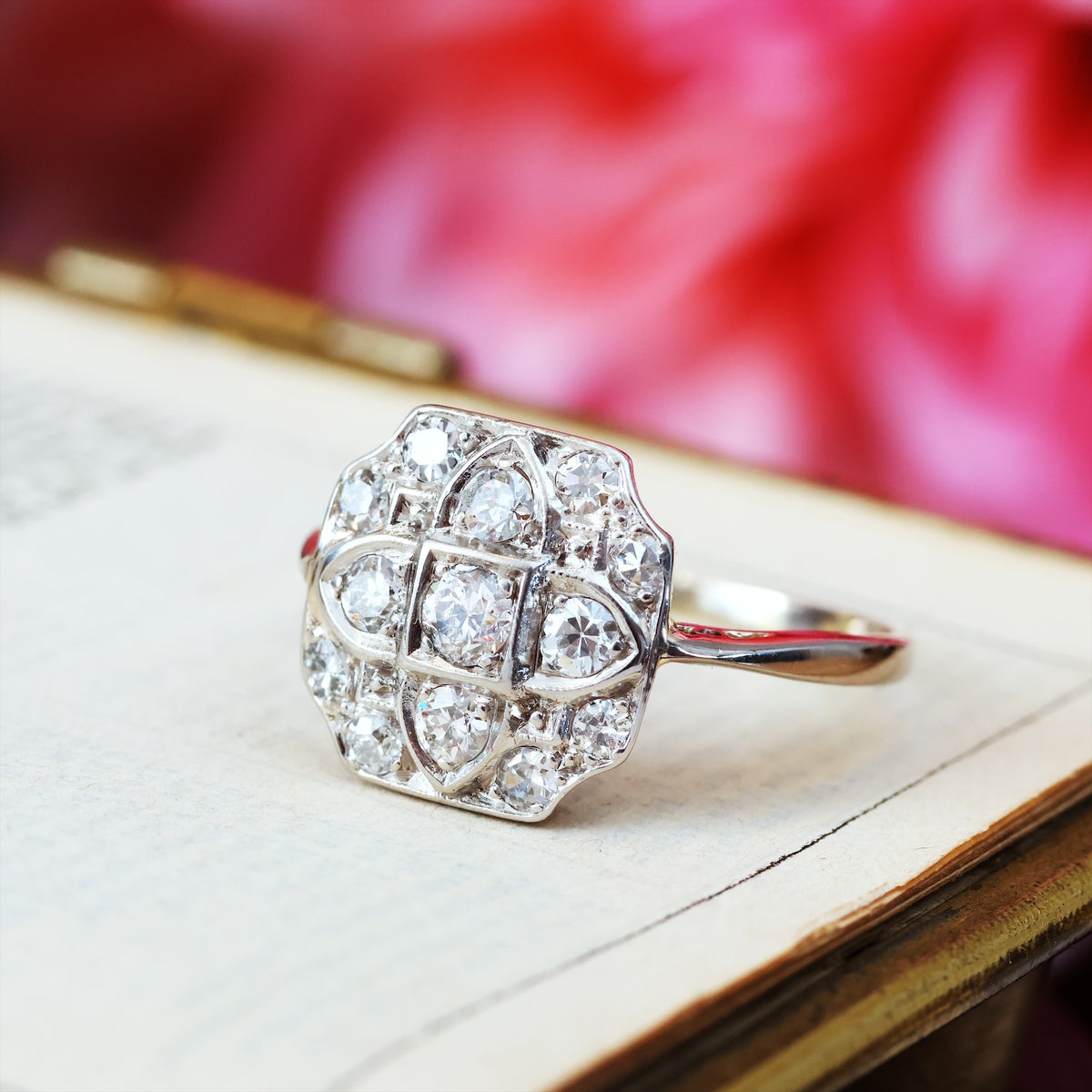 Vintage Art Deco Diamond Cluster Ring