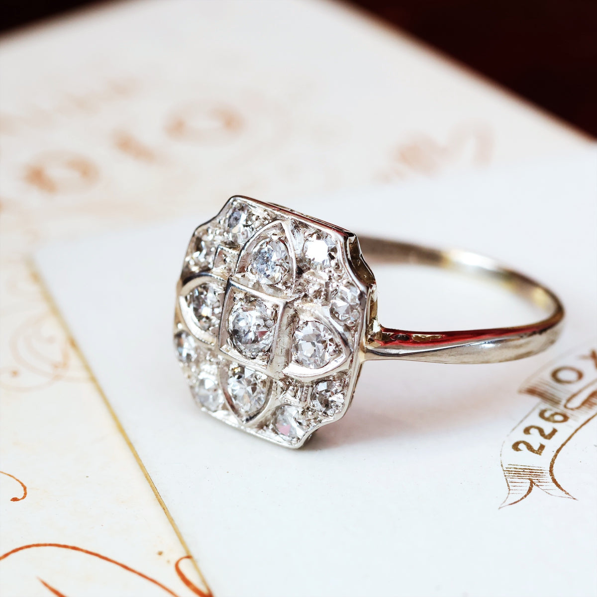 Vintage Art Deco Diamond Cluster Ring