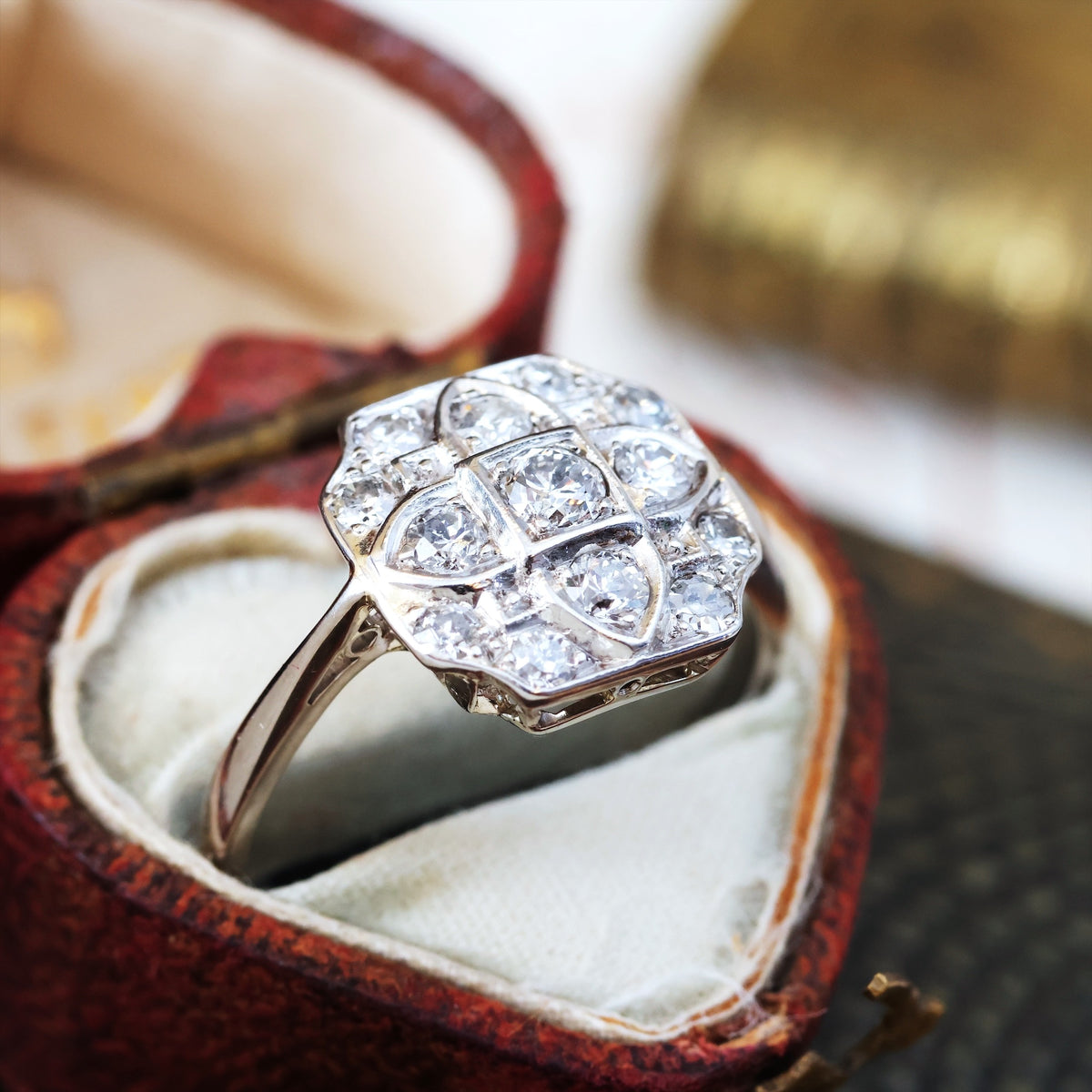 Vintage Art Deco Diamond Cluster Ring