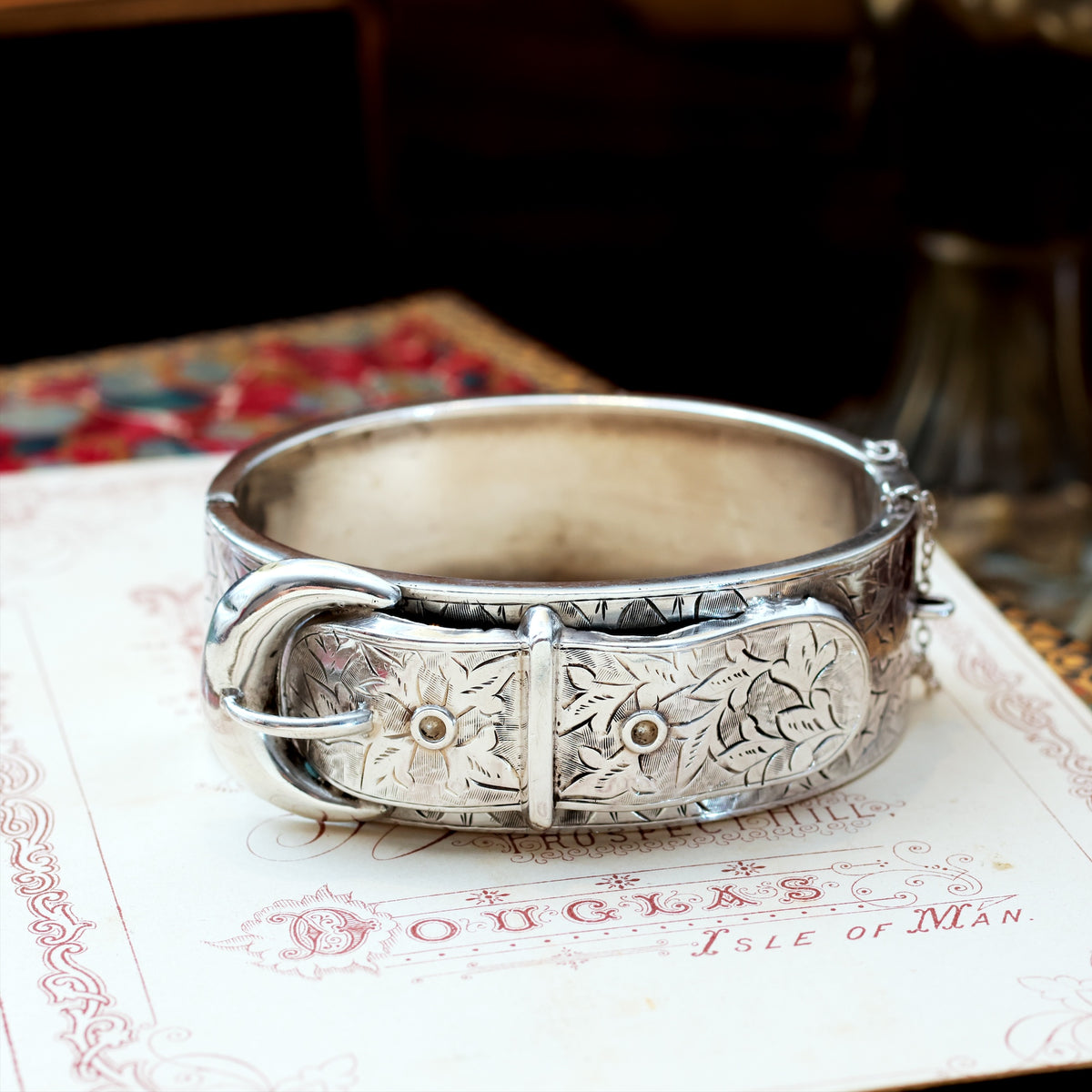 Antique Victorian Silver Buckle Bangle