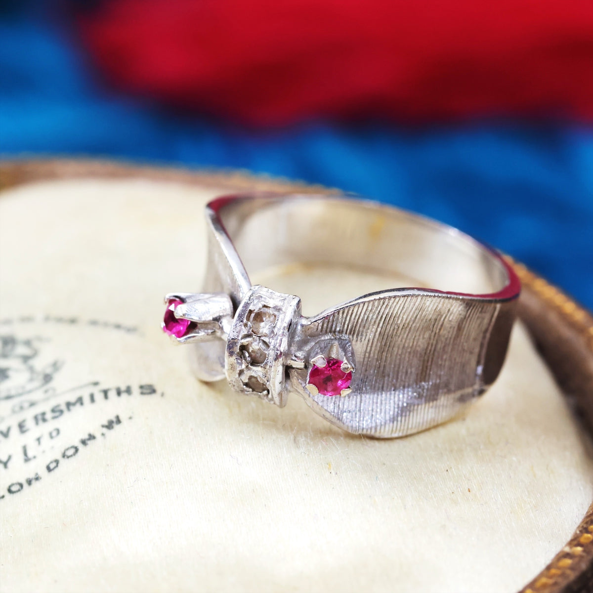 Vintage 1960's Arezzo Ruby & Diamond Cocktail Ring