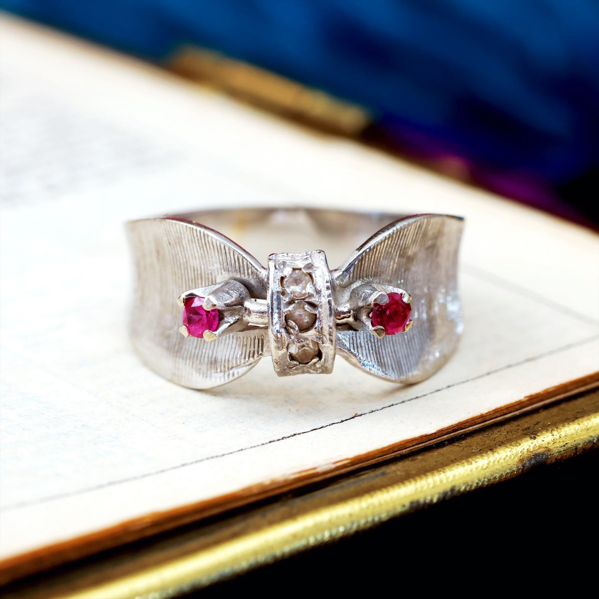 Vintage 1960's Arezzo Ruby & Diamond Cocktail Ring