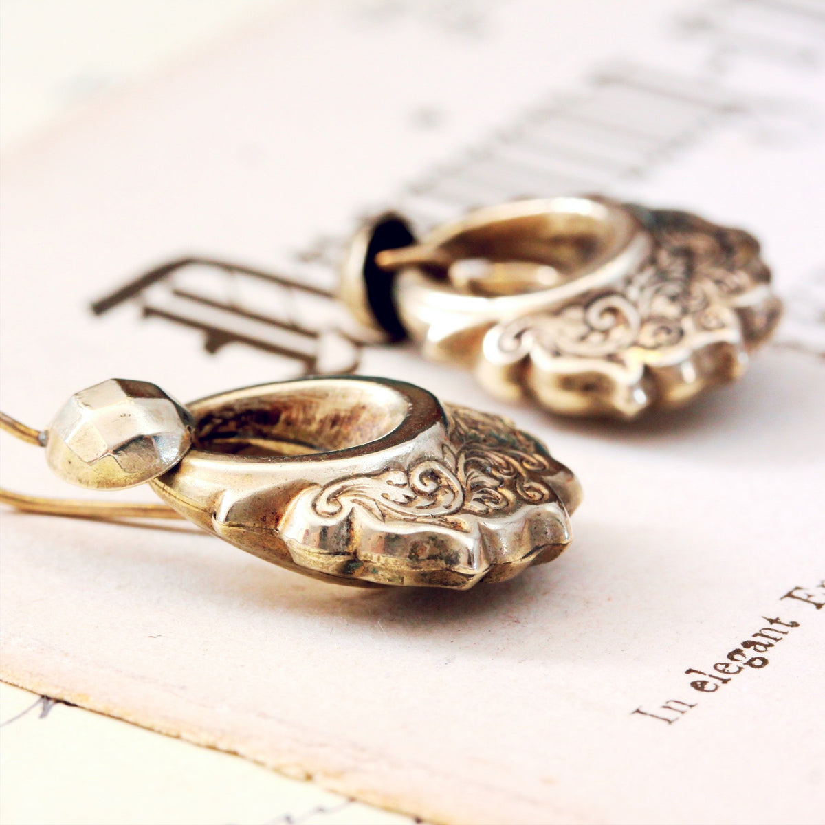 Antique Victorian Pinchbeck Earrings