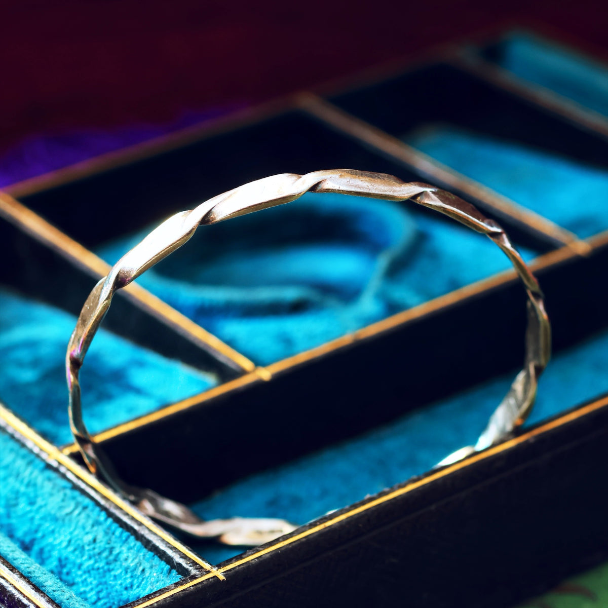 Hand Forged Modernist Silver Twist Bangle