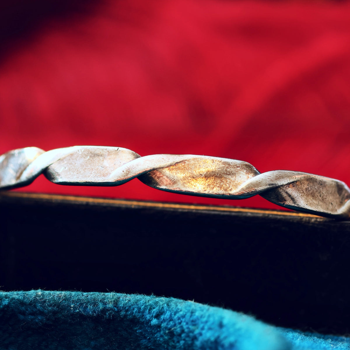 Hand Forged Modernist Silver Twist Bangle