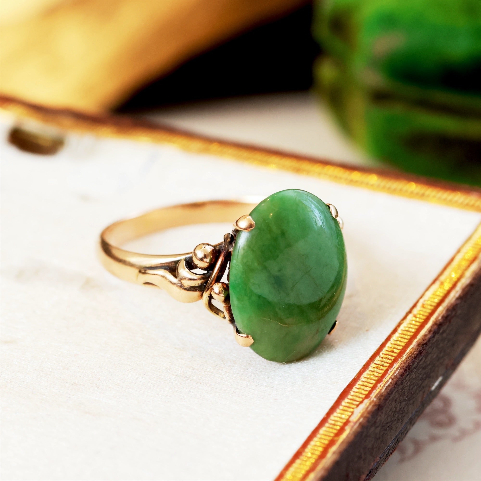 14 K gold Jade good rings or pendants