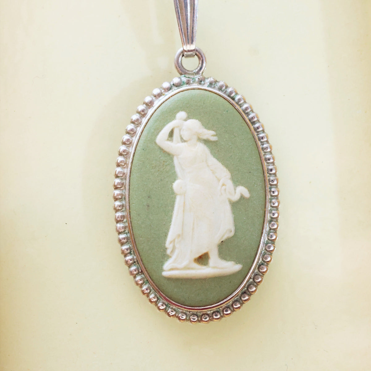 Vintage Green Jasperware Pendant