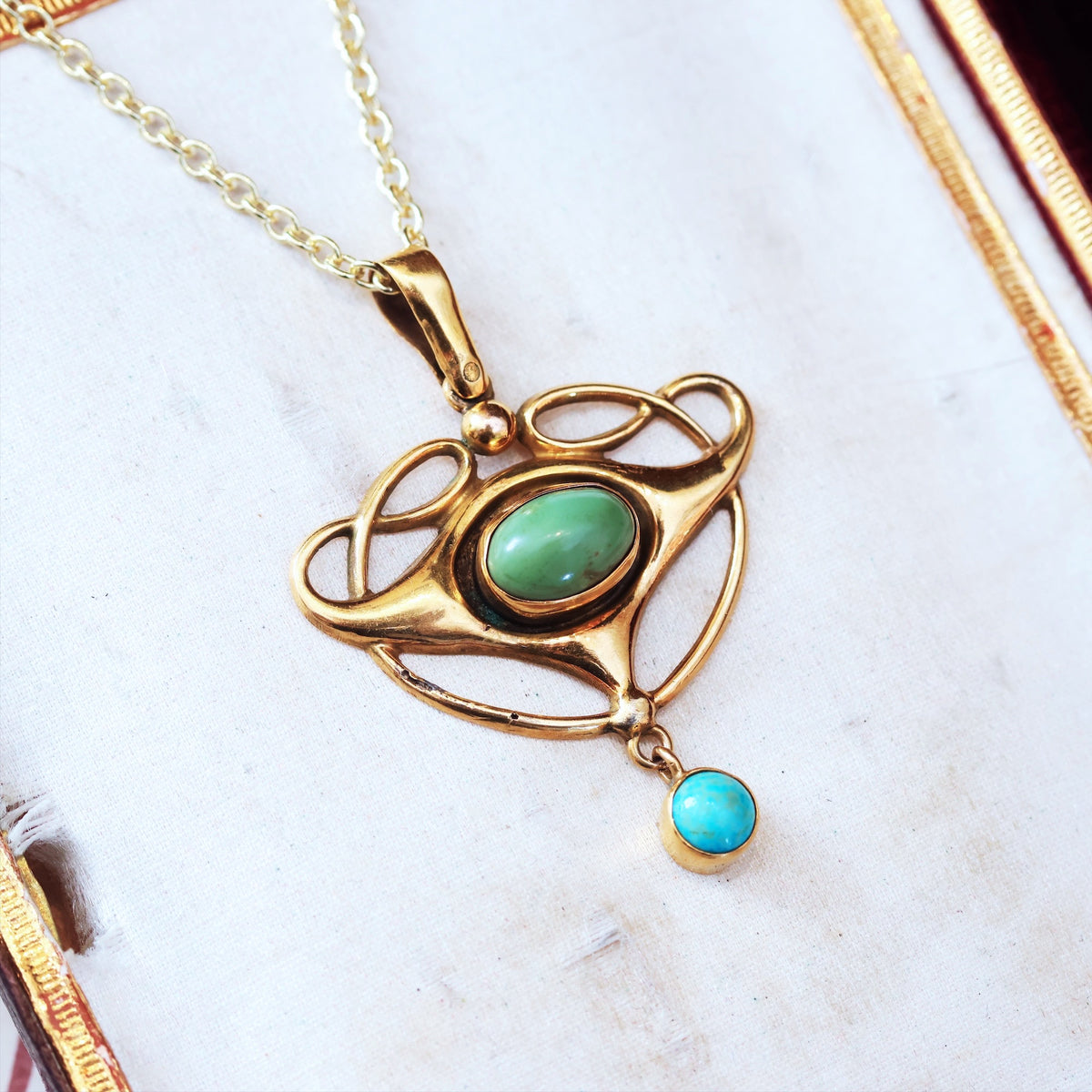 Scarce British Art Nouveau Turquoise Pendant